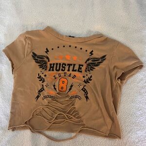 Windsor brown graphic cropped tee size small